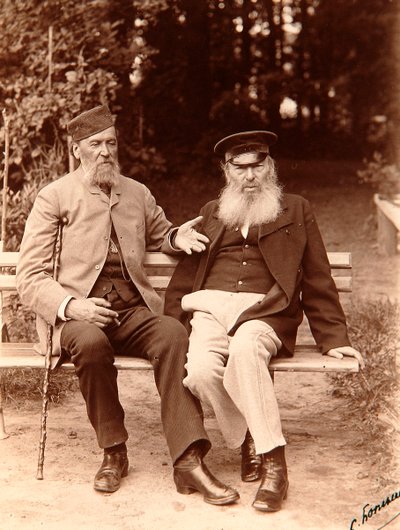 Yakov Polonsky and Afanasy Fet, Russian Poets, c1890 by Sergei Dmitrievich Botkin