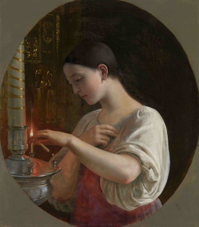 In the Church, 1860s by Sergei Ivanovich Gribkov
