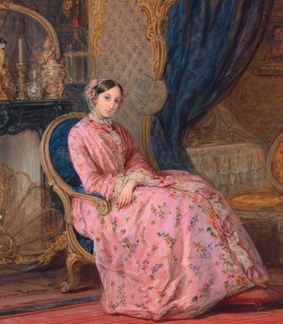 Portrait of Grand Duchess Maria Nikolaevna of Russia, middle of the 19th century by Sergei Ivanovich Gribkov