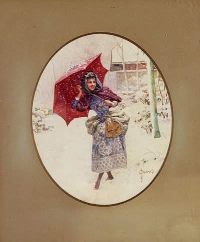 Women Walk Through the Snow by Sergei Sergeyevich Solomko