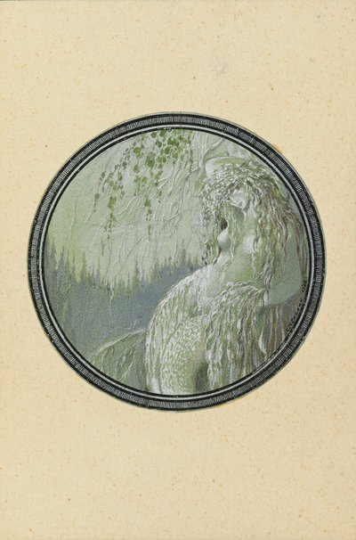 Rusalka. Illustration to the Poem Ruslan and Lyudmila by A. Pushkin by Sergei Vasilevich Chekhonin