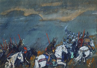 Army of Tsar Dodon. Illustration for the Fairy Tale The Golden Cockerel by A. Pushkin by Sergei Vasilievich Malyutin