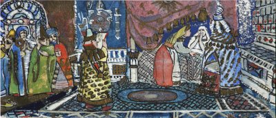 Illustration for the Fairy Tale of the Tsar Saltan by A. Pushkin by Sergei Vasilievich Malyutin