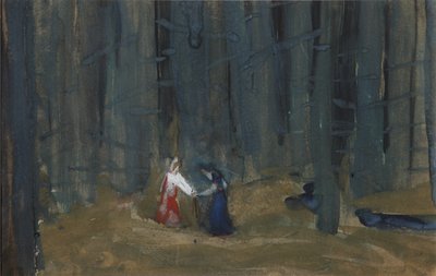 Illustration to The Tale of the Dead Princess and the Seven Knights by Sergei Vasilievich Malyutin