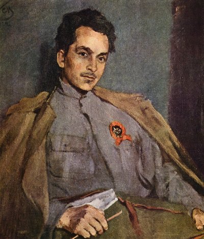 Portrait of Writer D.A. Furmanov by Sergei Vasilievich Malyutin