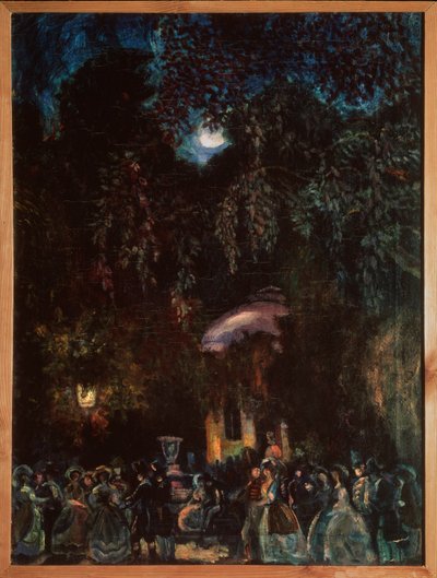 Spain. Leisure Scene, Evening Street Walk by Sergei Yurevich Sudeikin