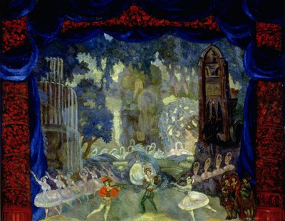 The Park in front of the Castle, sketch for a stage design for Tchaikovsky