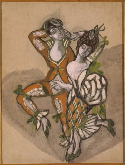 Costume design for the theatre play The Marriage of Figaro by P. de Beaumarchais by Sergei Yurievich Sudeykin