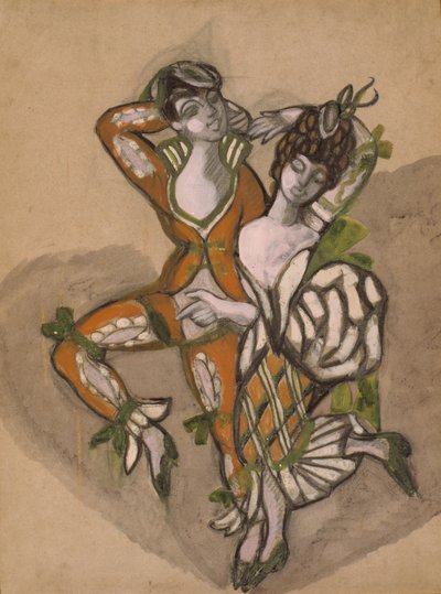 Costume design for the theatre play The Marriage of Figaro by P. de Beaumarchais, 1915 by Sergei Yurievich Sudeykin