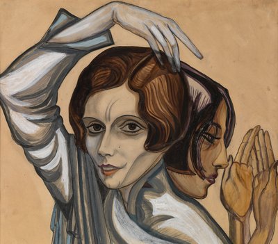 Portrait of Elene Komisarjevskaia-Balieff and Natalia Molostova by Sergei Yurievich Sudeykin