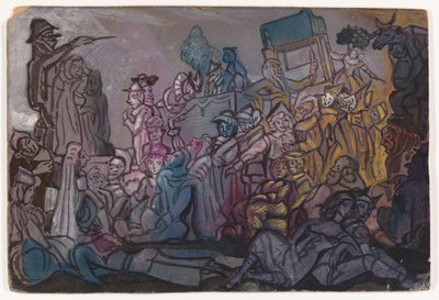 Stage Design for the Ballet Petrushka by I. Stravinsky by Sergei Yurievich Sudeykin