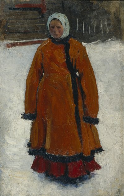 The Girl in the Red Fur Coat by Sergej Vasilevic Ivanov