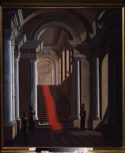 The Staircase of the Anichkov Palace in Saint Petersburg by Sergey Konstantinovich Zaryanko