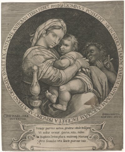 Madonna della Sedia (Mary with Christ Child and John the Baptist) by Servatius Raeven