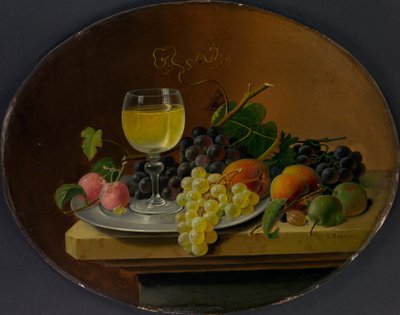 Still Life with Fruit and Wine Glass by Severin Roesen