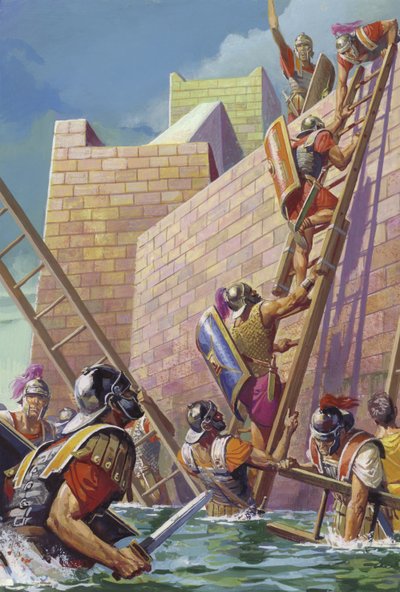 General Scipio finds a way into the seemingly impregnable stronghold of Carthage Nova in Spain by Severino Baraldi