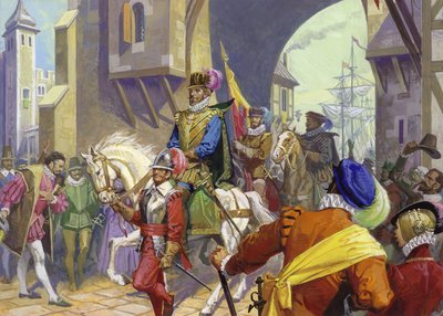 Sir Francis Drake Arriving in Plymouth by Severino Baraldi
