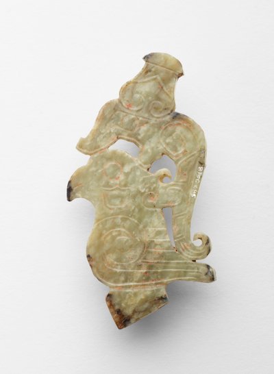 Finial in the form of a bird with dragon, c.1300-c.1050 BC by Shang Dynasty Chinese School