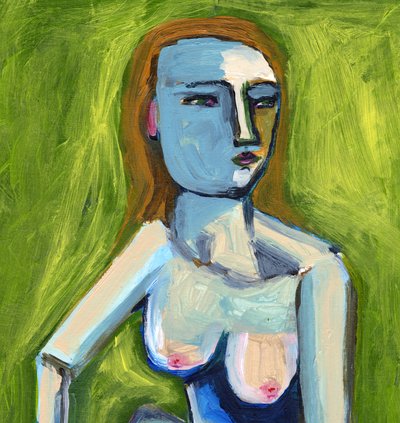 Stylized Blue Nude by Sharyn Bursic