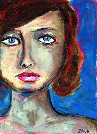 Thoughtful Woman Portrait by Sharyn Bursic