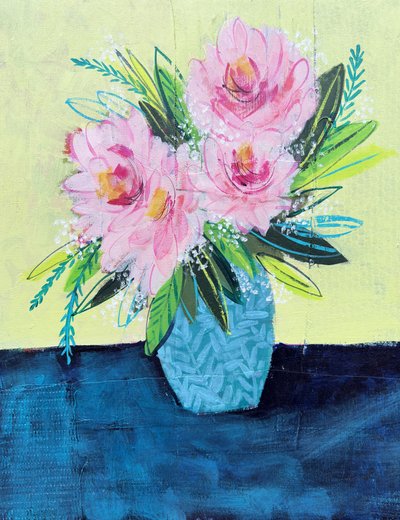 Abstract Pink Floral Bouquet by Shelley Hampe