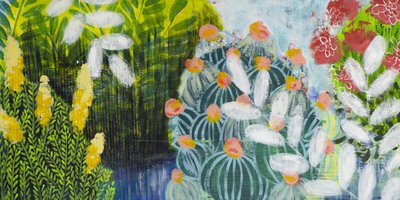 Bright Garden Blooms by Shelley Hampe