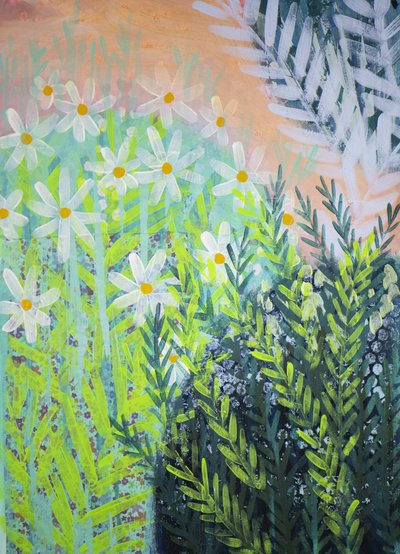 Vibrant Daisy Garden by Shelley Hampe