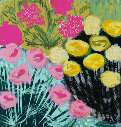 Vibrant Floral Abstract by Shelley Hampe