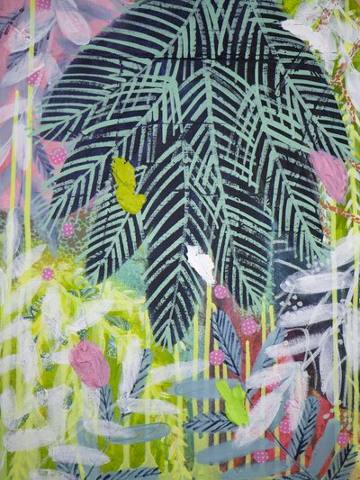 Vibrant Jungle Leaves by Shelley Hampe