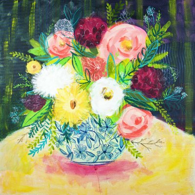 Vibrant Painted Bouquet by Shelley Hampe