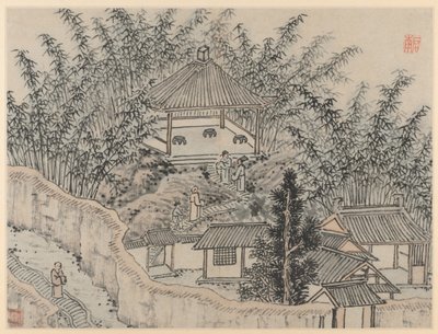 Twelve Views of Tiger Hill, Suzhou: Bamboo Pavilion, Tiger Hill by Shen Zhou
