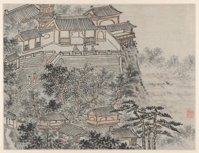 Twelve Views of Tiger Hill, Suzhou: The Five Sages Terrace by Shen Zhou