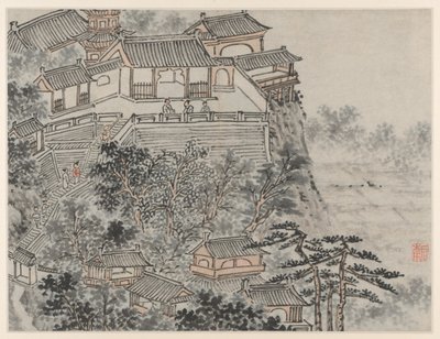 Twelve Views of Tiger Hill, Suzhou: The Five Sages Terrace, after 1490 by Shen Zhou