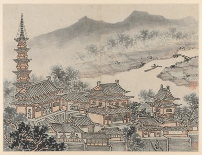 Twelve Views of Tiger Hill, Suzhou: The Thousand Buddha Hall and the Pagoda of the 