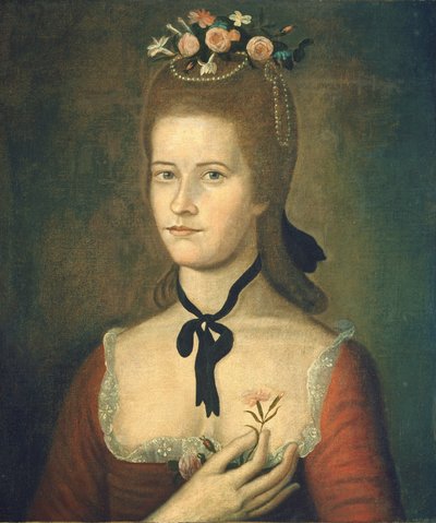 Portrait of a Lady in Red, c. 1785-1790 by Sherman Limner