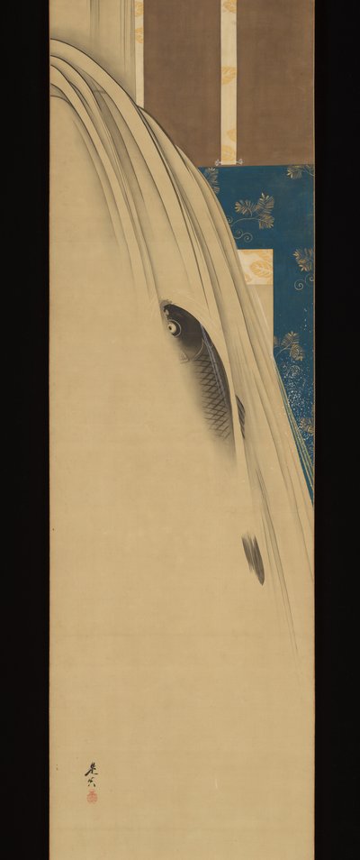 A Carp Ascending a Waterfall by Shibata Zeshin