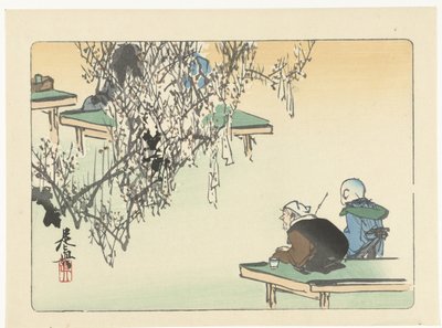 Admiring Plum Blossoms (Comparisons of Flowers) by Shibata Zeshin