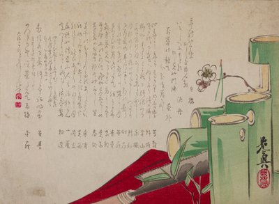 Bamboo Flasks and Text by Shibata Zeshin
