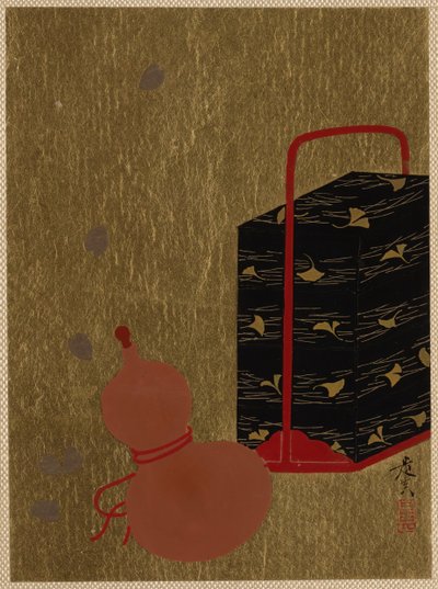 Lacquer Box and Gourd by Shibata Zeshin