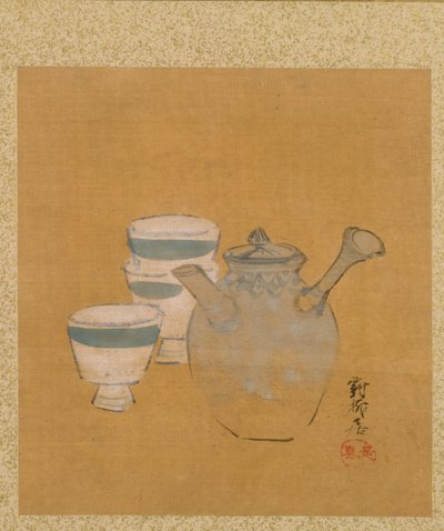 Teapot and Cups from Album of Paintings by the Venerable Zeshin by Shibata Zeshin