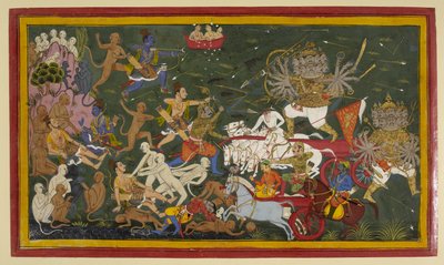 Battling the ten-headed Demon King Ravana, 