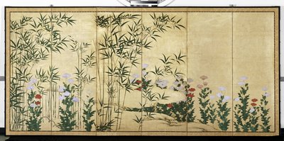 Bamboo and Poppies by Shigenobu Kano