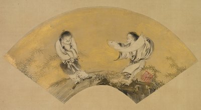 Hanshan and Shide (Kanzan and Jittoku) by Shikibu Terutada