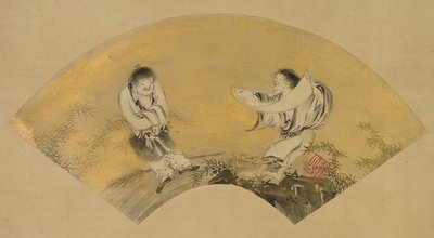 Hanshan and Shide Kanzan and Jittoku, mid-1500s by Shikibu Terutada
