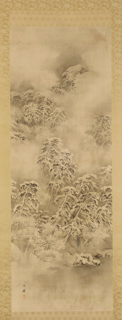 Winter landscape, Edo period or Meiji era by Shiokawa Bunrin