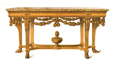 Gilt Table with Marble Top, 1908 by Shirley Charles Llewellyn Slocombe