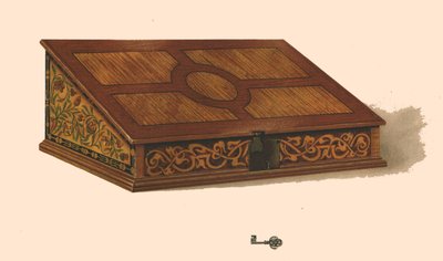 Oak inlaid box by Shirley Charles Llewellyn Slocombe