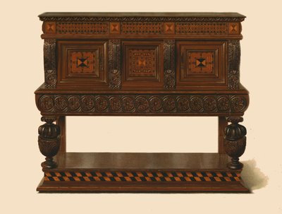 Walnut and Oak Standing Buffet by Shirley Charles Llewellyn Slocombe