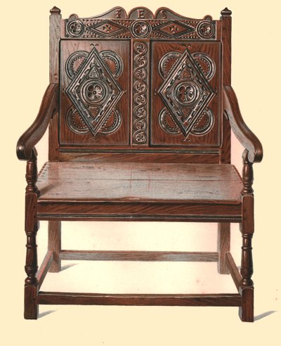 Welsh oak double chair, 1904 by Shirley Charles Llewellyn Slocombe