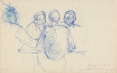 Beppi, Bruno and Fabio playing cards, c1950 by Shirley Markham